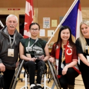 Charlotte Chan receives the W.R. Bennett Award for Athletic Excellence